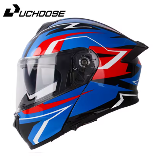 Full Face Flip-Up Motorcycle Helmet – DOT Approved, Double Sun Visor for Men & Women